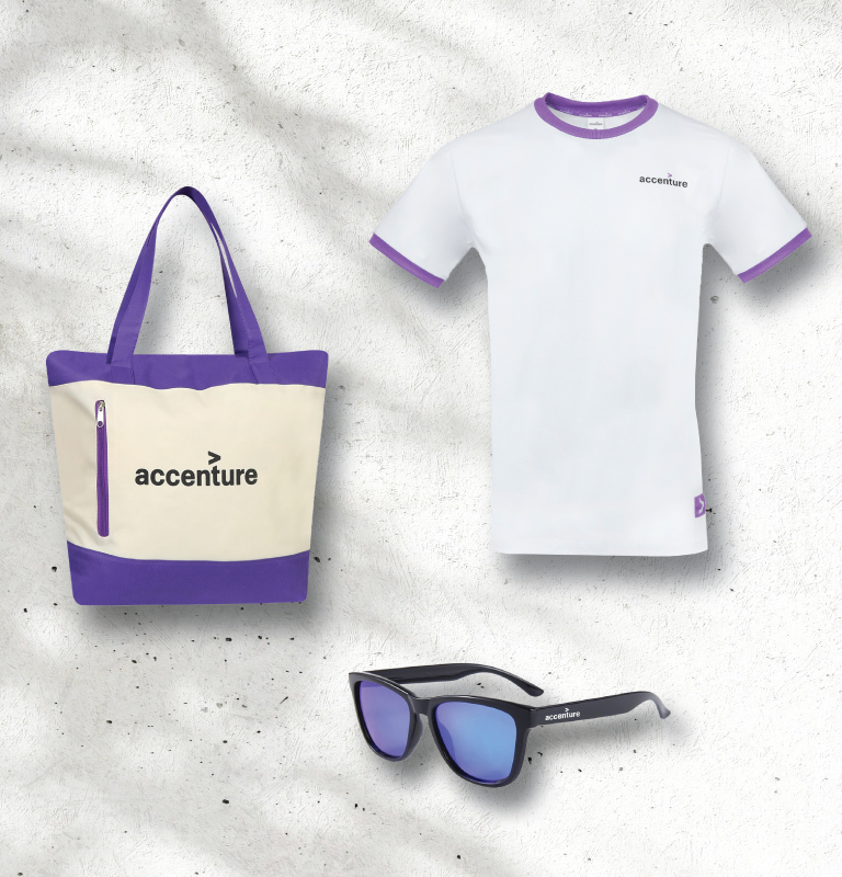 Hero banner featuring Accenture summer themed products.