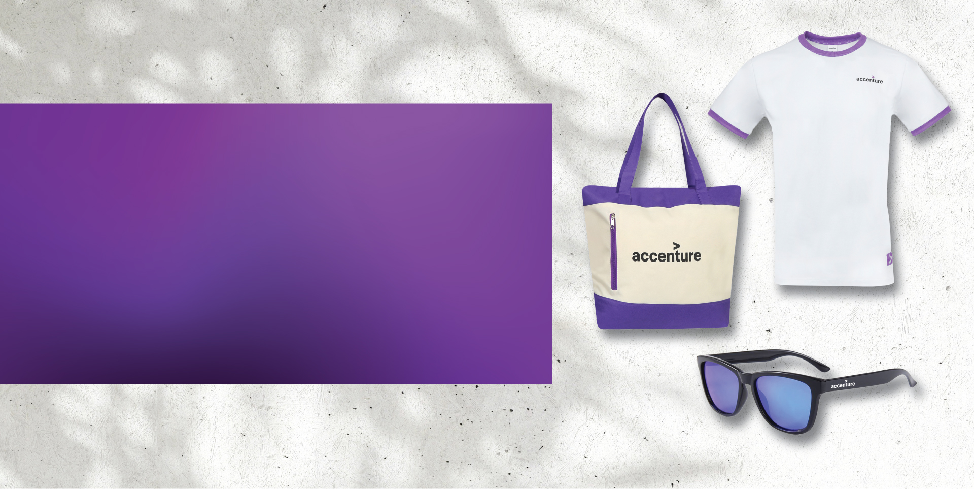 Hero banner featuring Accenture summer themed products.
